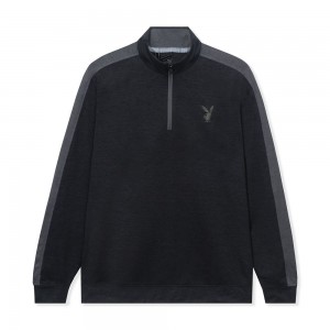Chamarras Playboy Puma Golf Quarter Zip Hombre Negros | PLBY-593075