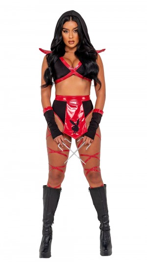 Costumes Playboy The Miss February Babydoll Mujer Negros Rojos | PLBY-592723