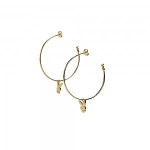 Joyas Playboy Bunny Hoops Mujer Dorados | PLBY-592620