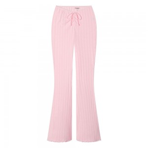 Pantalon Playboy Carretera Trip A Rayas Warmup Mujer Rosas Claro | PLBY-592812