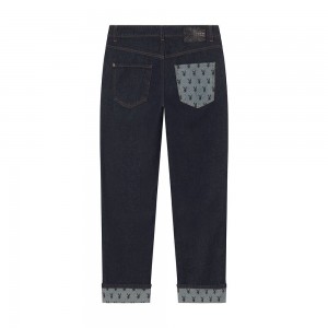 Pantalon Playboy x John Richmond Denim Hombre Azules Oscuro | PLBY-592992