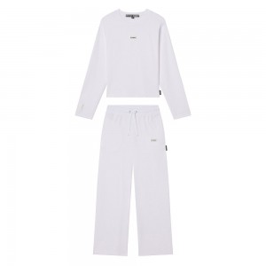 Pantalones Jogger Playboy Bunny Athlete - 6pcs Set Mujer Blancos | PLBY-592790