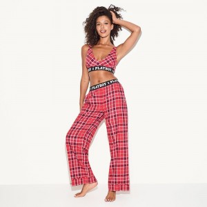 Pantalones Jogger Playboy Club Brief Mujer Rojos | PLBY-592746