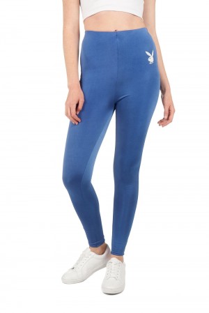 Pantalones Jogger Playboy Lounge Romper Mujer Azules | PLBY-592763