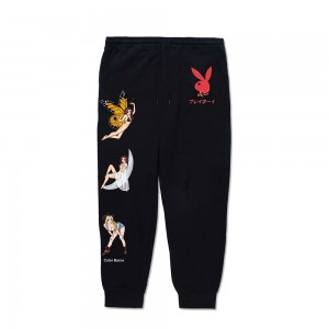 Pantalones Jogger Playboy Tokyo Club Covergirl Hombre Negros | PLBY-592953