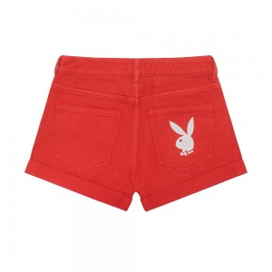 Short Playboy Houndstooth High Waisted Mini Mujer Azules Claro Rojos | PLBY-592803