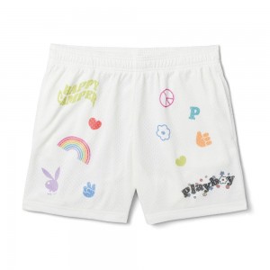 Short Playboy Oversized Mujer Blancos | PLBY-592801