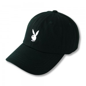 Sombreros Playboy Adjustable Rabbit Head Logo Hat Mujer Negros | PLBY-592627