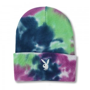 Sombreros Playboy Rabbit Head Knit Beanie Tie Dye Hombre Morados | PLBY-592936