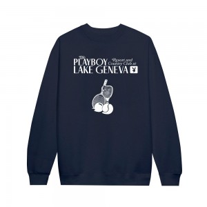 Sudadera Playboy Lake Geneva Tenis Club Hombre Azul Marino | PLBY-593096