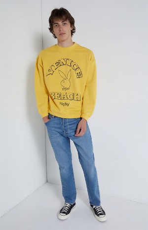 Sudadera Playboy PB VENICE BEACH Hombre Amarillos | PLBY-593019