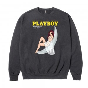 Sudadera Playboy Tokyo Club Moonlit Hombre Negros | PLBY-593017