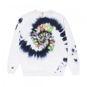 Sudadera Playboy x Color Bars Spiral Tie-Dye Hombre | PLBY-593082