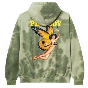 Sudadera con Capucha Playboy August 1976 Cover Tie-Dye Hombre Verdes | PLBY-593006