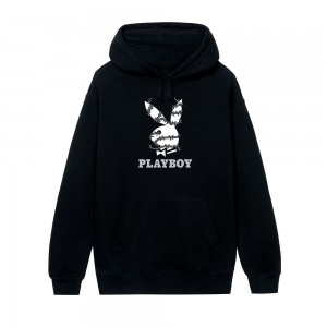Sudadera con Capucha Playboy Barbed Wire Hombre Negros | PLBY-593023