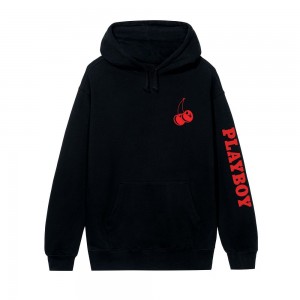 Sudadera con Capucha Playboy Cherry Bomb Hombre Negros | PLBY-593024
