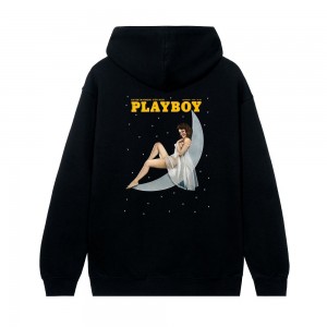 Sudadera con Capucha Playboy December 1973 Cover Hombre Negros | PLBY-593026