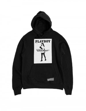 Sudadera con Capucha Playboy Knockout Hombre Negros | PLBY-593008