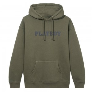 Sudadera con Capucha Playboy Masthead Hombre Negros | PLBY-593040
