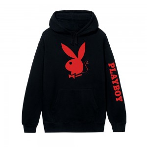 Sudadera con Capucha Playboy Mischievous Hombre Negros | PLBY-593043