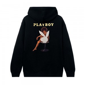 Sudadera con Capucha Playboy October 1971 Darine Stern Cover Hombre Negros | PLBY-593046