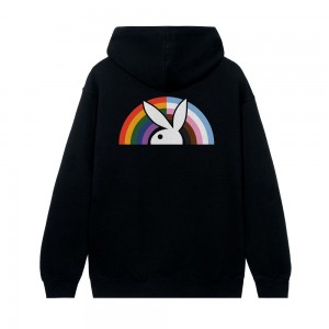 Sudadera con Capucha Playboy Pride Is Good Hombre Negros | PLBY-593048