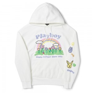 Sudadera con Capucha Playboy Silk Lounge Mujer Blancos | PLBY-592876