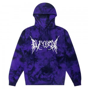 Sudadera con Capucha Playboy nchy Masthead tie dye Hombre Morados Negros | PLBY-593057