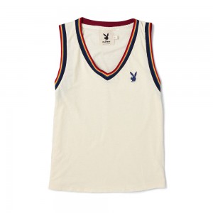 T-shirt Playboy A Rayas V-Neck Hombre | PLBY-593207