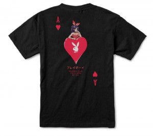 T-shirt Playboy Ace of Hearts Hombre Negros | PLBY-593244