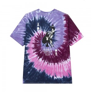 T-shirt Playboy Ace of Spades Tie-Dye Hombre Morados | PLBY-593267