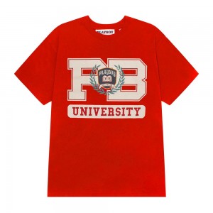 T-shirt Playboy Campus Hombre Rojos | PLBY-593240