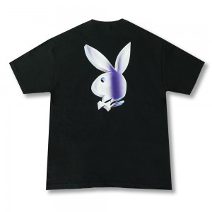 T-shirt Playboy Chrome Rabbit Head Hombre Negros | PLBY-593122