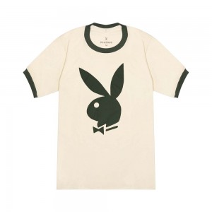T-shirt Playboy Classic Ringer Hombre Negros | PLBY-593186