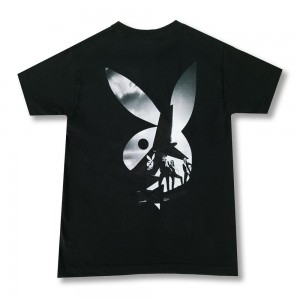T-shirt Playboy DC9 Hombre Negros | PLBY-593128
