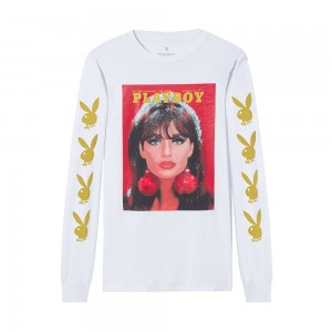 T-shirt Playboy December 1966 Cover Long Sleeve Hombre | PLBY-593219