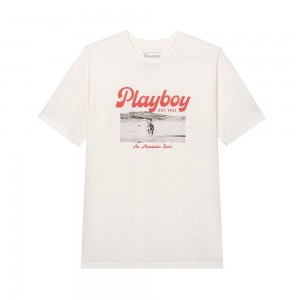 T-shirt Playboy Desperado American Icon Hombre Blancos | PLBY-593171