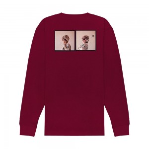 T-shirt Playboy January 1964 Playmate Sharon Rogers Ski Bunny Long Sleeve Hombre Vino | PLBY-593228