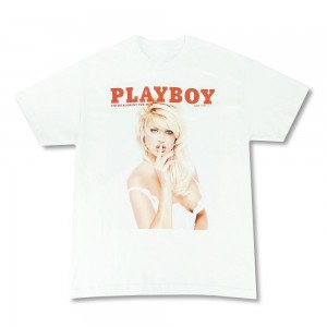T-shirt Playboy June 1997 Victoria Silvstedt Cover Hombre Blancos | PLBY-593132