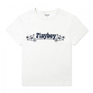 T-shirt Playboy October 2020 Carolina Ballesteros Oversized Mujer Azules | PLBY-592896