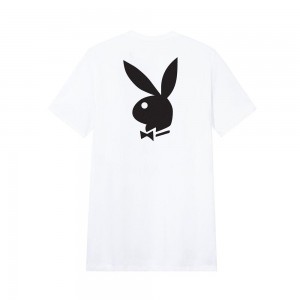 T-shirt Playboy Rabbit Head Logo Hombre Blancos Negros | PLBY-593144