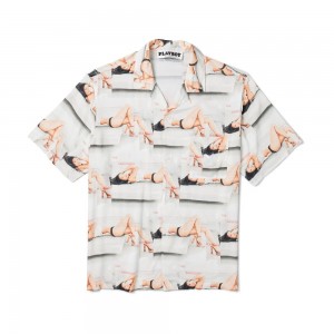 T-shirt Playboy Sanctuary Camp Hombre Blancos | PLBY-593224