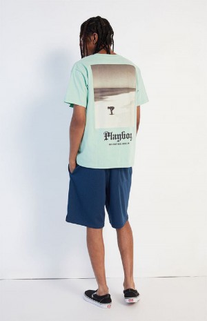 T-shirt Playboy Shoreline Mint Hombre Verde Menta | PLBY-593270