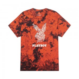 T-shirt Playboy Skeleton Rabbit Head Hombre Naranjas Negros | PLBY-593234