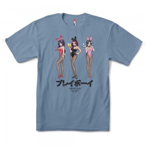 T-shirt Playboy Tokyo Club Happy Hour Hombre Azules | PLBY-593142