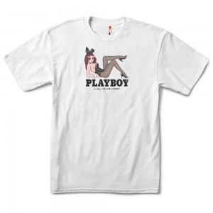 T-shirt Playboy Tokyo Club Open Late Hombre Blancos | PLBY-593182