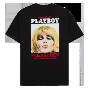 T-shirt Playboy x Pleasures Connect Hombre Negros | PLBY-593190