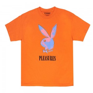 T-shirt Playboy x Pleasures Pop Art Orange Hombre Naranjas | PLBY-593221
