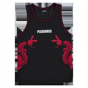 T-shirt Playboy x Pleasures Tails Basketball Jersey Hombre Negros | PLBY-593210